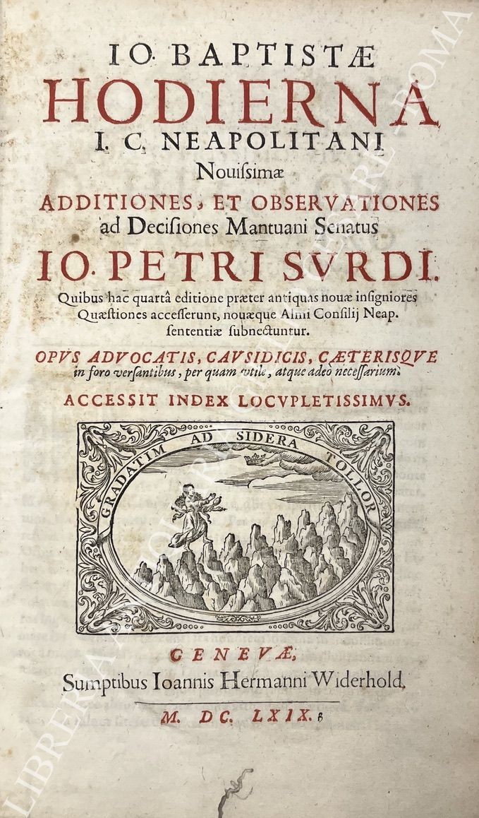 Io. Baptistae Hodierna i.C. Neapolitani Novissimae additiones