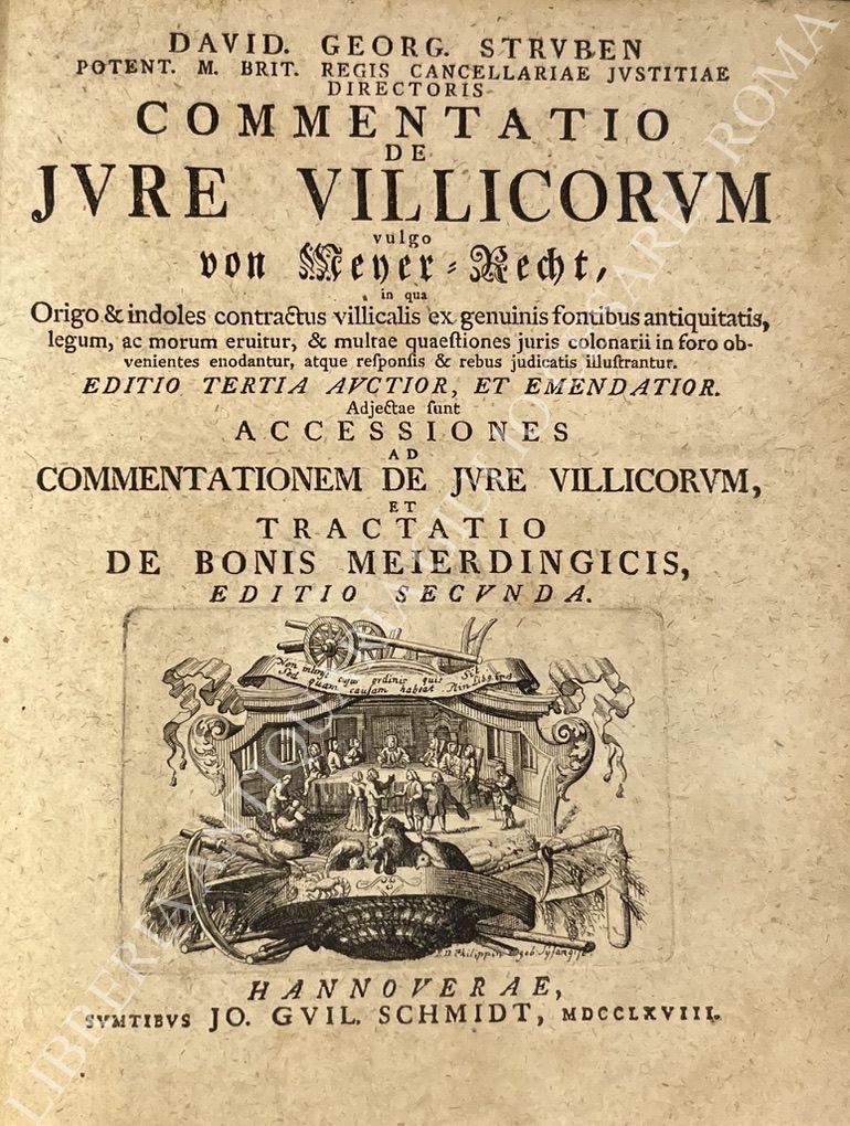 Commentatio de Jure Villicorum vulgo Von Meyer Recht