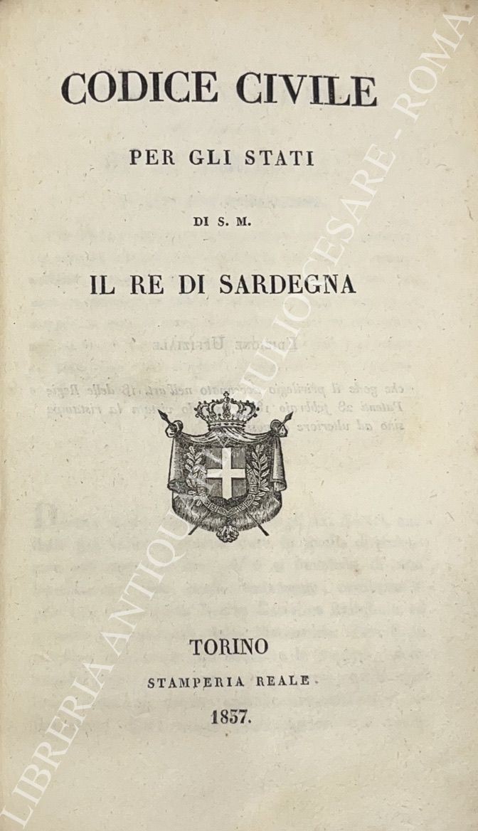Codice civile per gli Stati di S.M. il Re di Sardegna