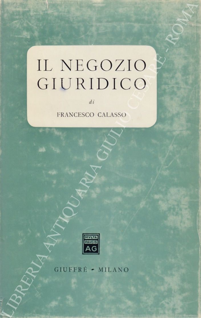 Il negozio giuridico. Lezioni di storia del diritto italiano