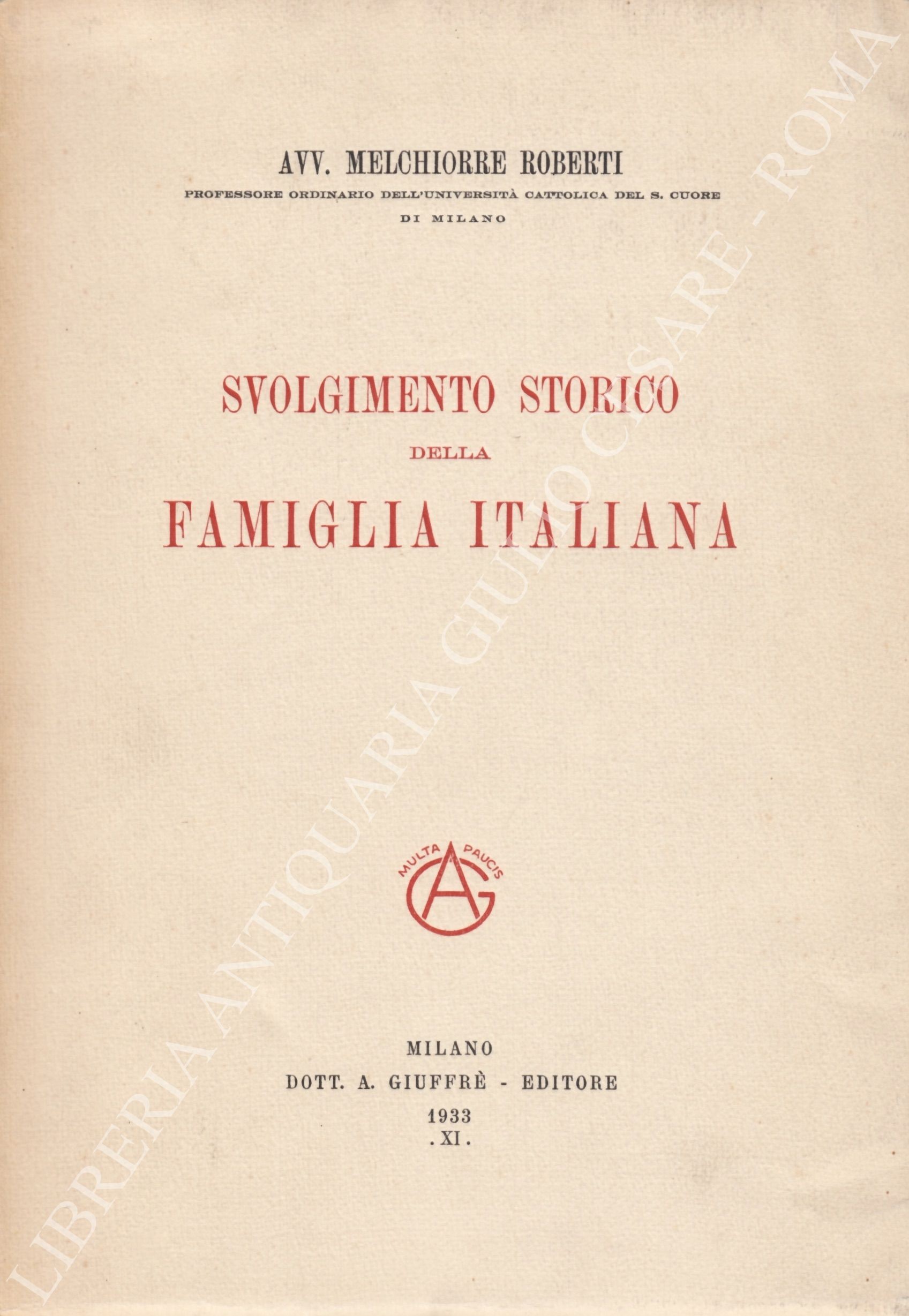 Svolgimento storico della famiglia italiana