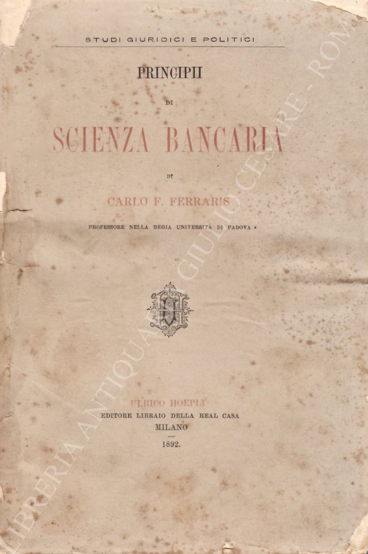 Principii di scienza bancaria 