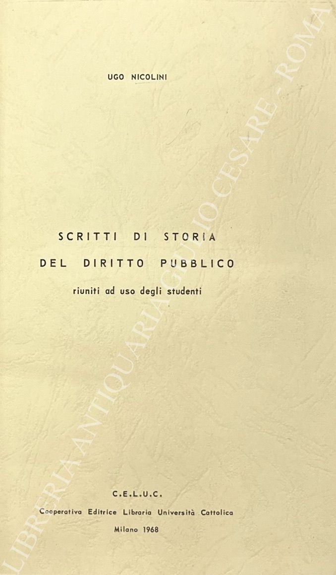 Scritti di storia del diritto pubblico