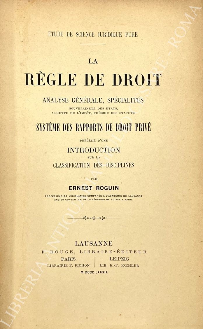 La regle de droit