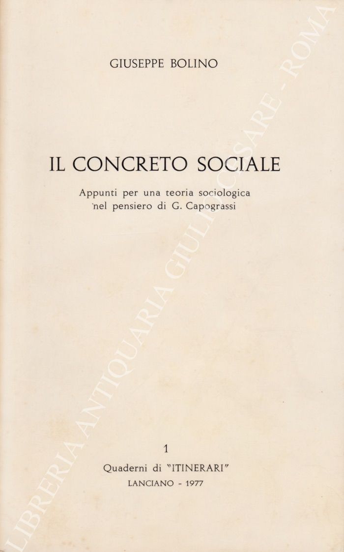 Il concreto sociale