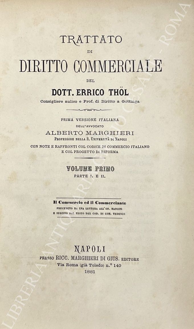 Trattato di diritto commerciale