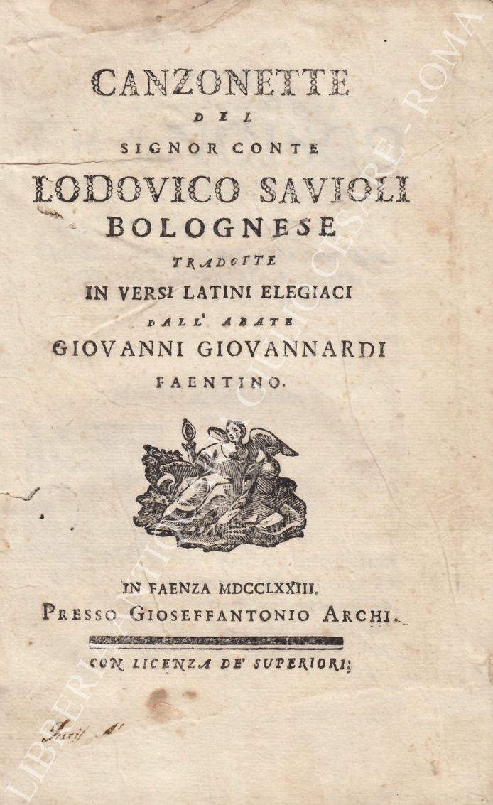 Canzonette del Signor Conte Lodovico Savioli