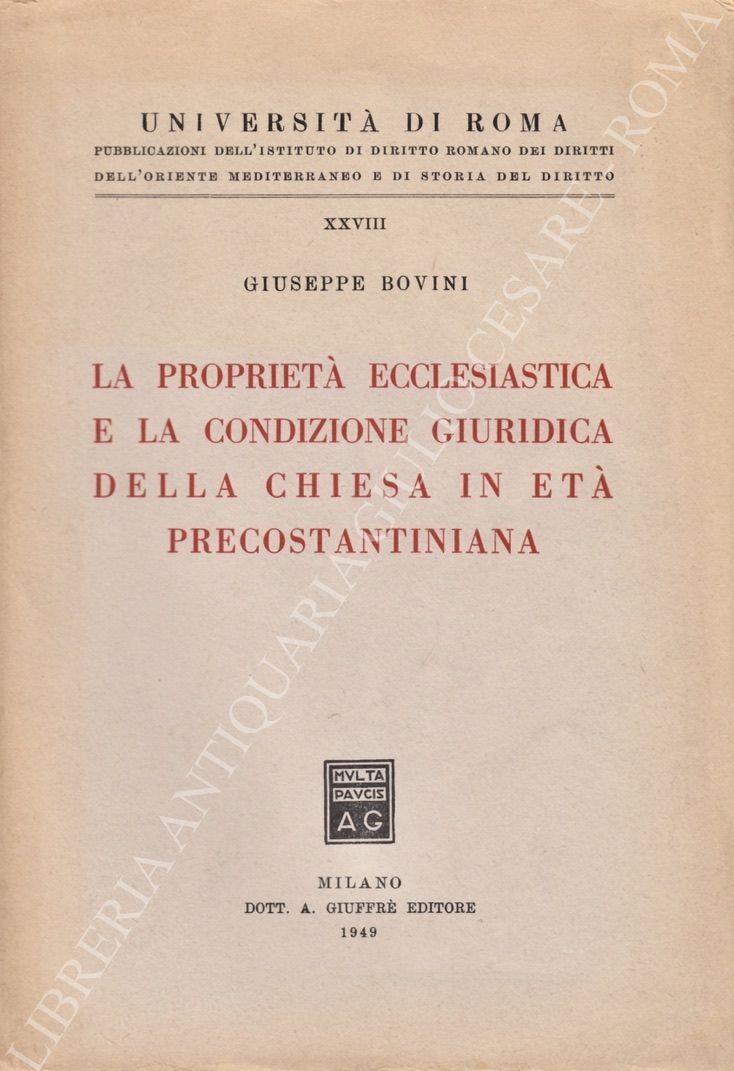 La proprietà ecclesiastica e la condizione giuridica della Chiesa