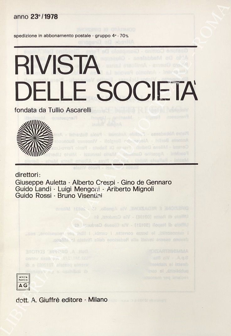 Rivista delle società. Fondata da Tullio Ascarelli. Anno 23° - 1978