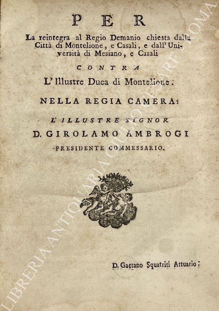 Per la reintegra al Regio Demanio chiesta dalla città di Montelione