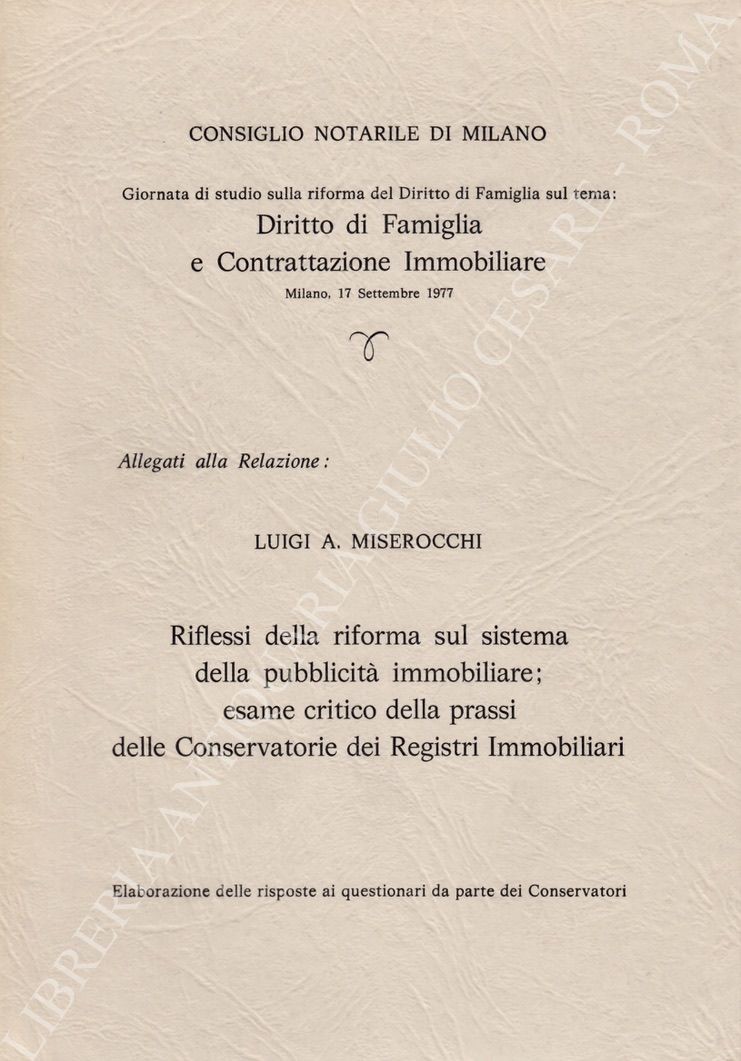 Giornata di studio sulla riforma del Diritto di Famiglia sul tema