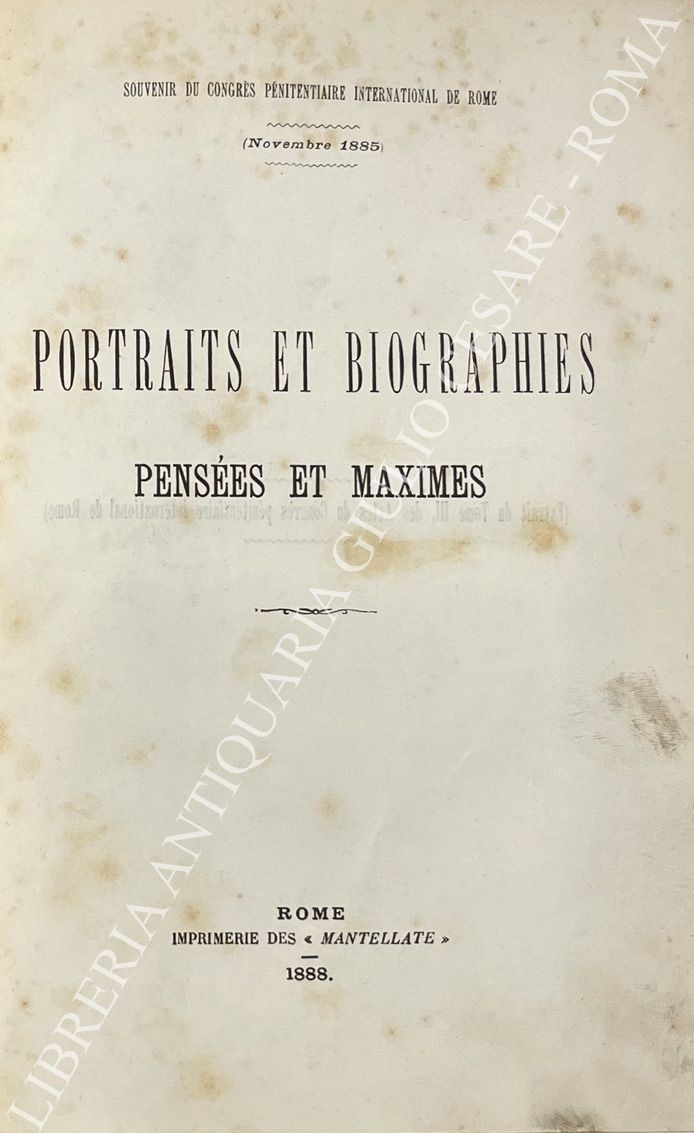 Portraits et biographies pensees et maximes