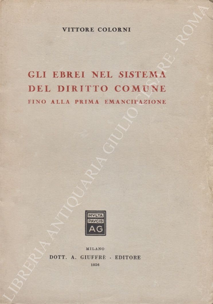 Gli ebrei nel sistema del diritto comune