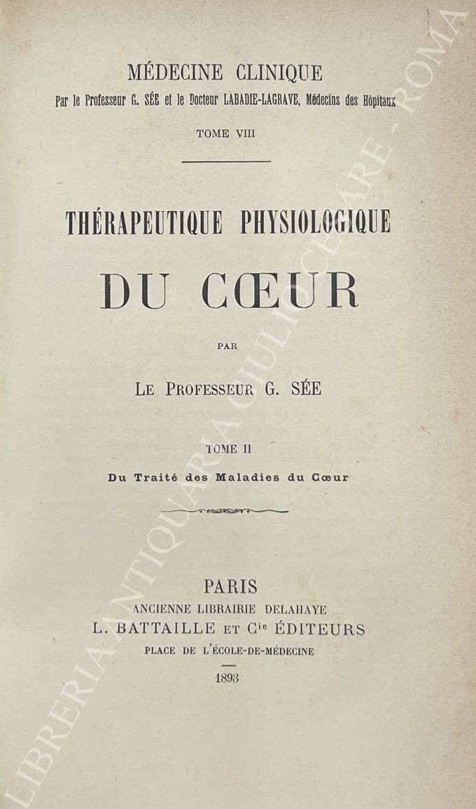 Medecine clinique. Therapeutique physiologique du coeur 