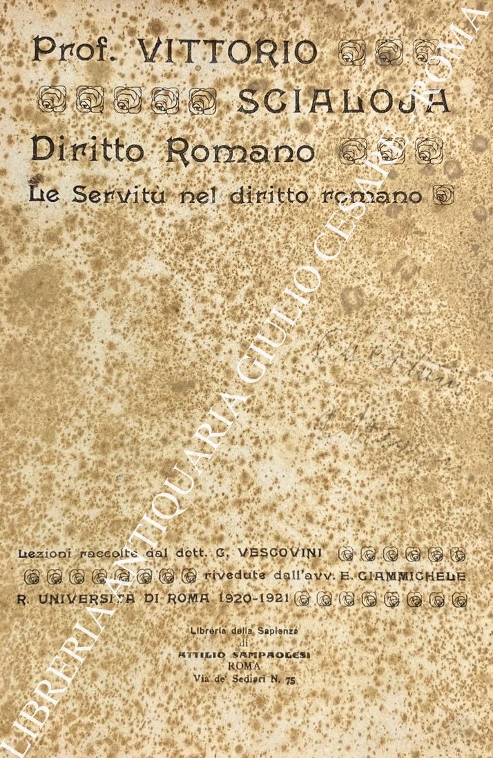 Lezioni di diritto romano. Le cose