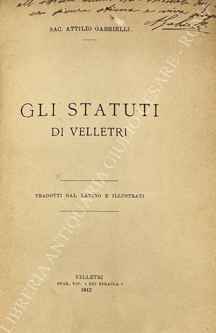 Gli statuti di Velletri