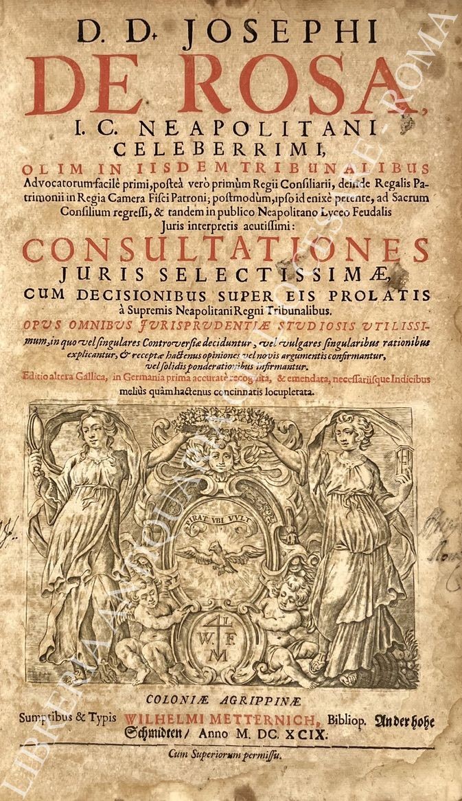 D.D. Josephi De Rosa I.C. Neapolitani celeberrimi
