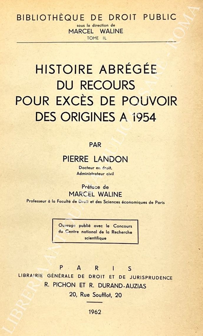 Histoire abregee du recours