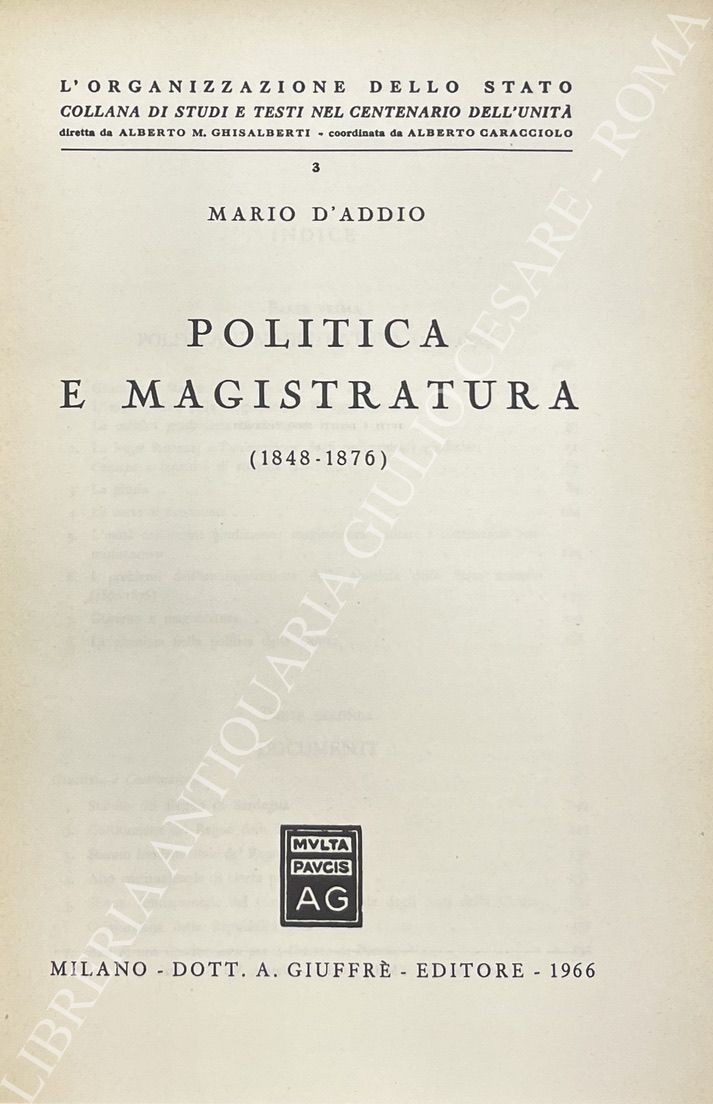 Politica e magistratura (1848-1876)