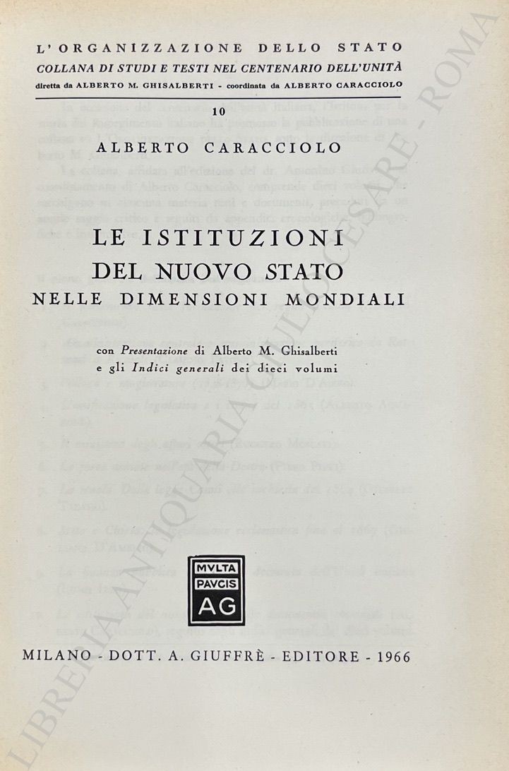 Le istituzioni del nuovo Stato