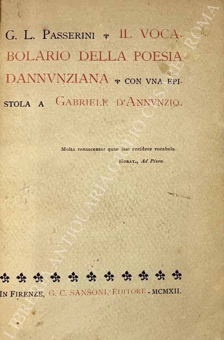 Il vocabolario della poesia dannunziana