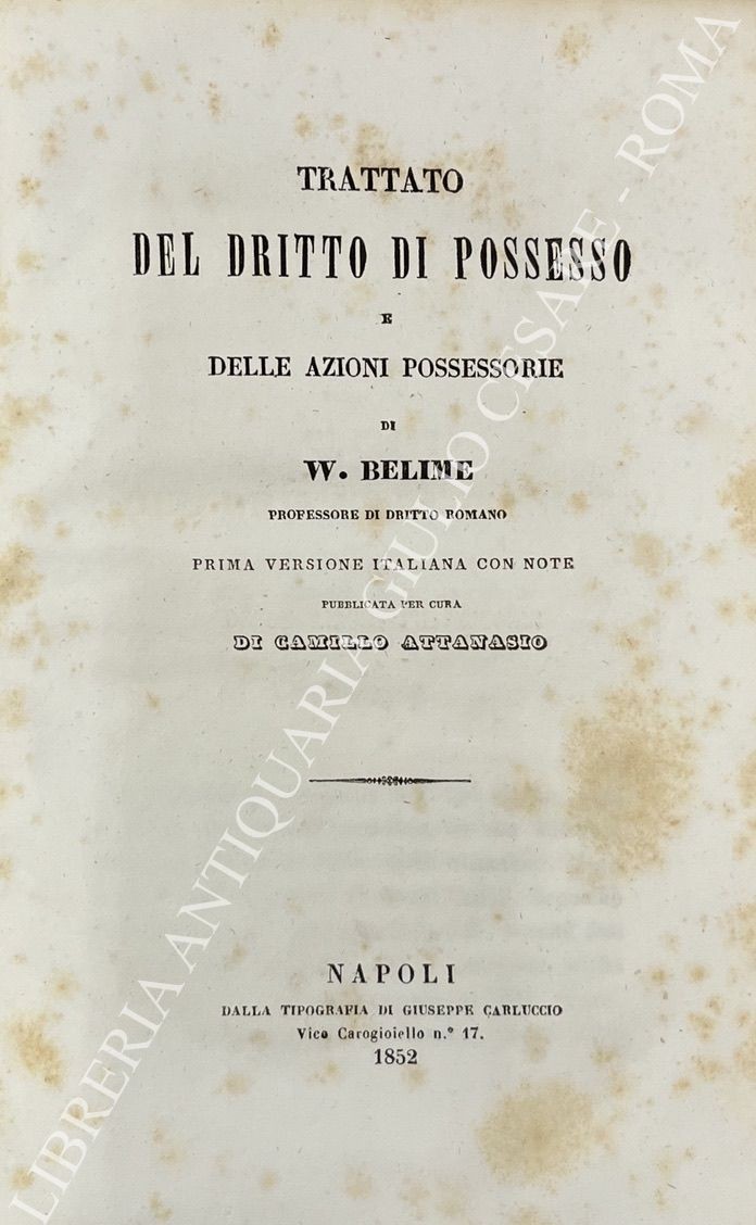 Trattato del diritto di possesso