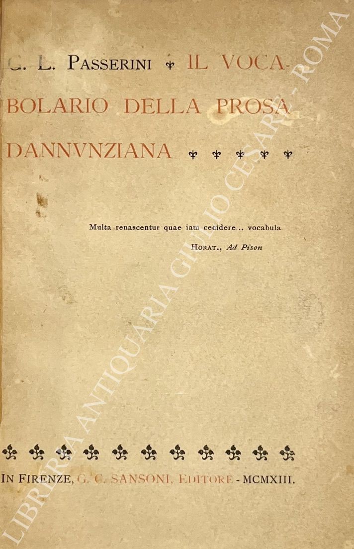 Il vocabolario della prosa dannunziana