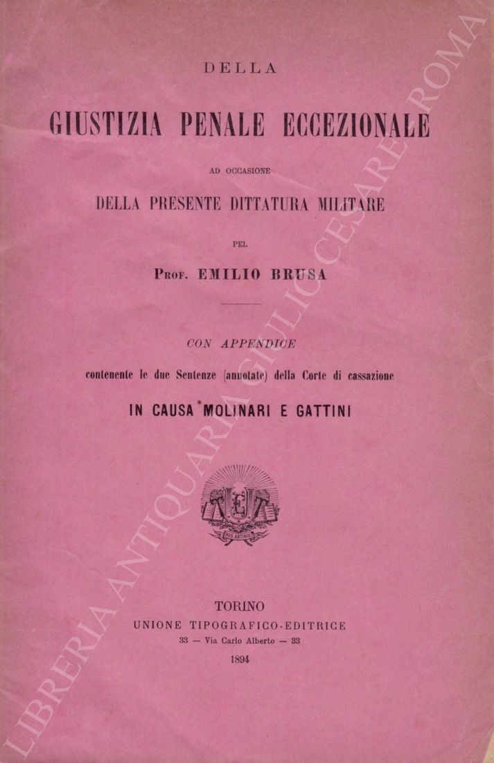 Della giustizia penale eccezionale