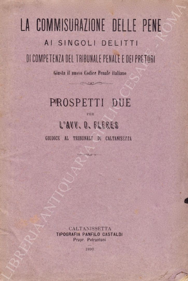 La commissione delle pene ai singoli delitti di competenza