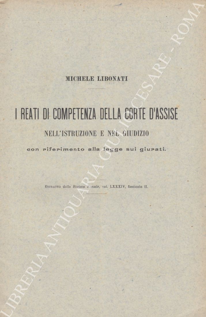 I reati di competenza della Corte d'Assise