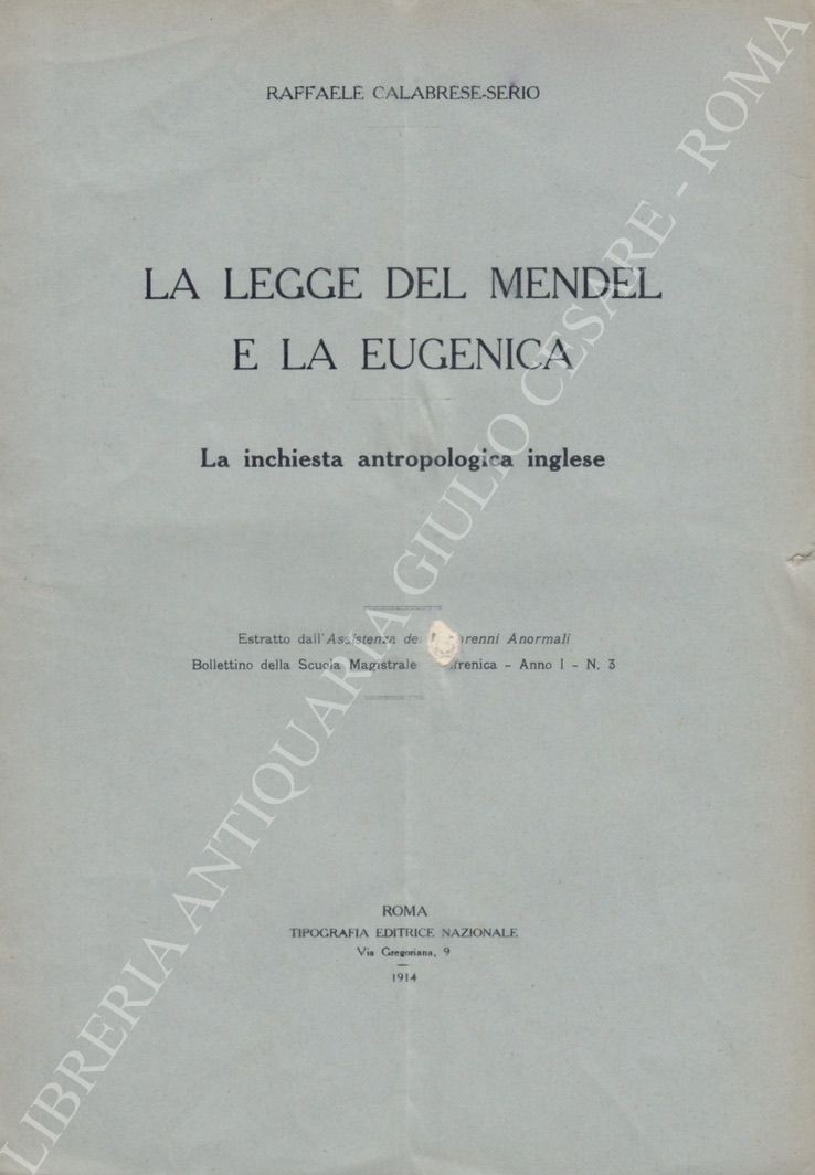 La legge del Mendel e la eugenica