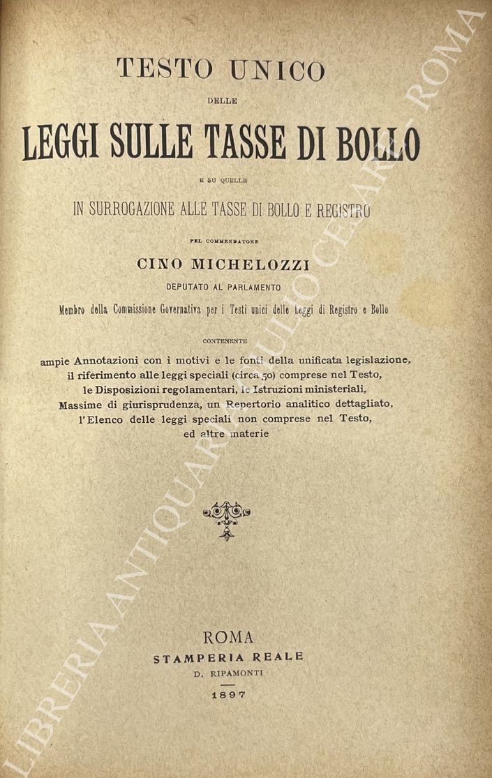 Testo unico delle leggi sulle tasse di bollo