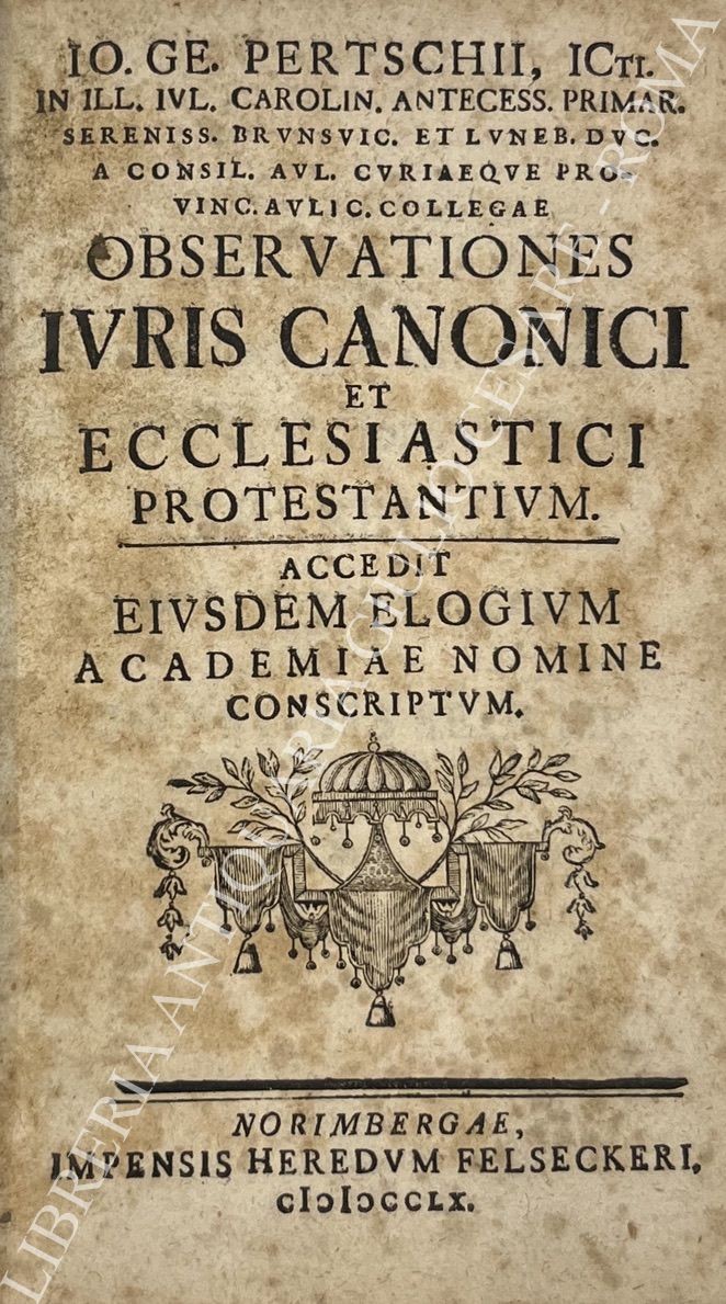 Observationes iuris canonici et ecclesiastici protestantium accedit 