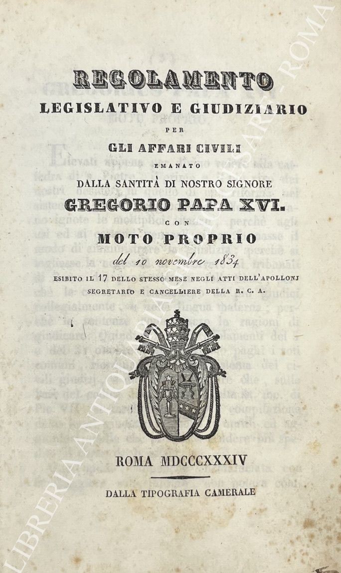 Regolamento legislativo e giudiziario