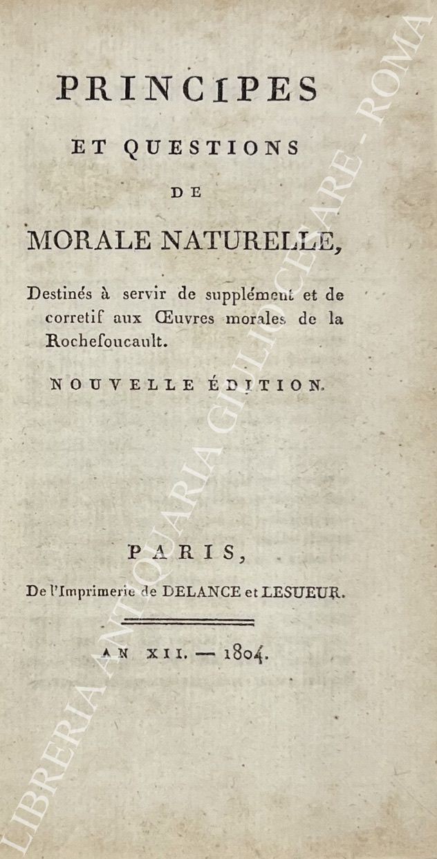Principes et questions de morale naturelle