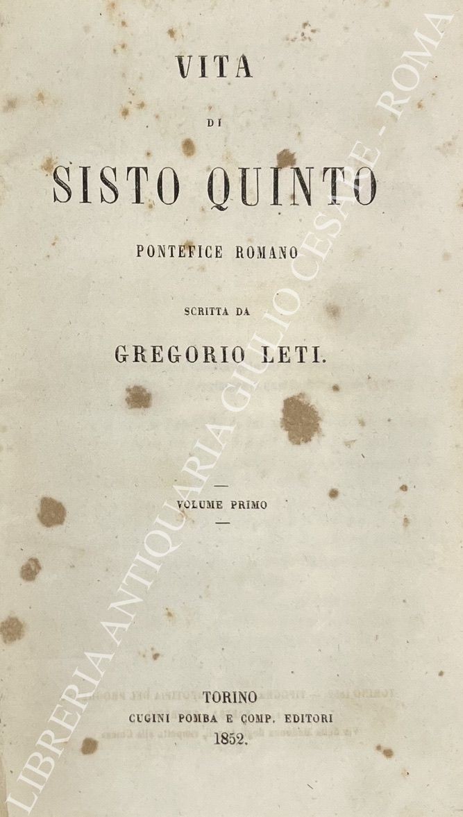 Vita di Sisto Quinto Pontefice romano