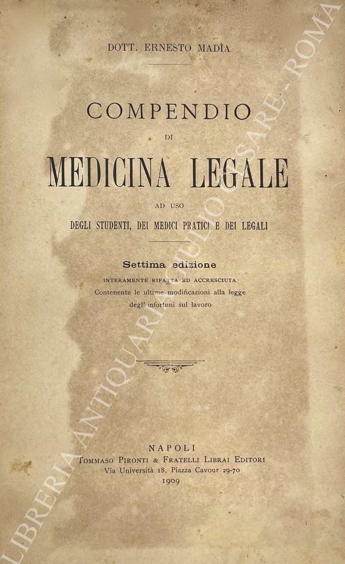 Compendio di medicina legale ad uso degli studenti