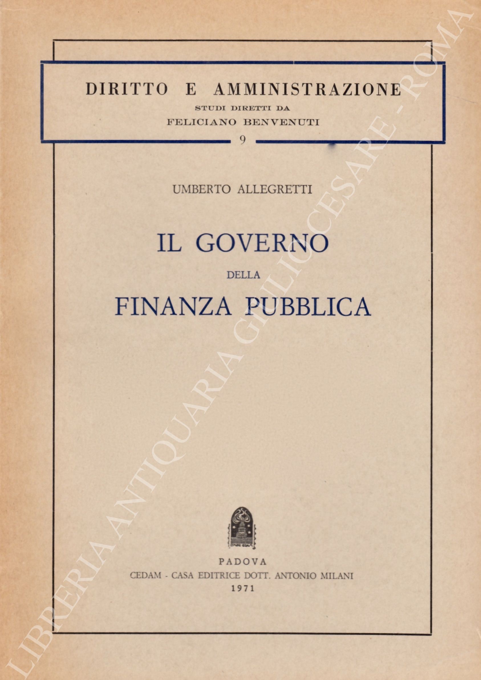 Il governo della finanza pubblica