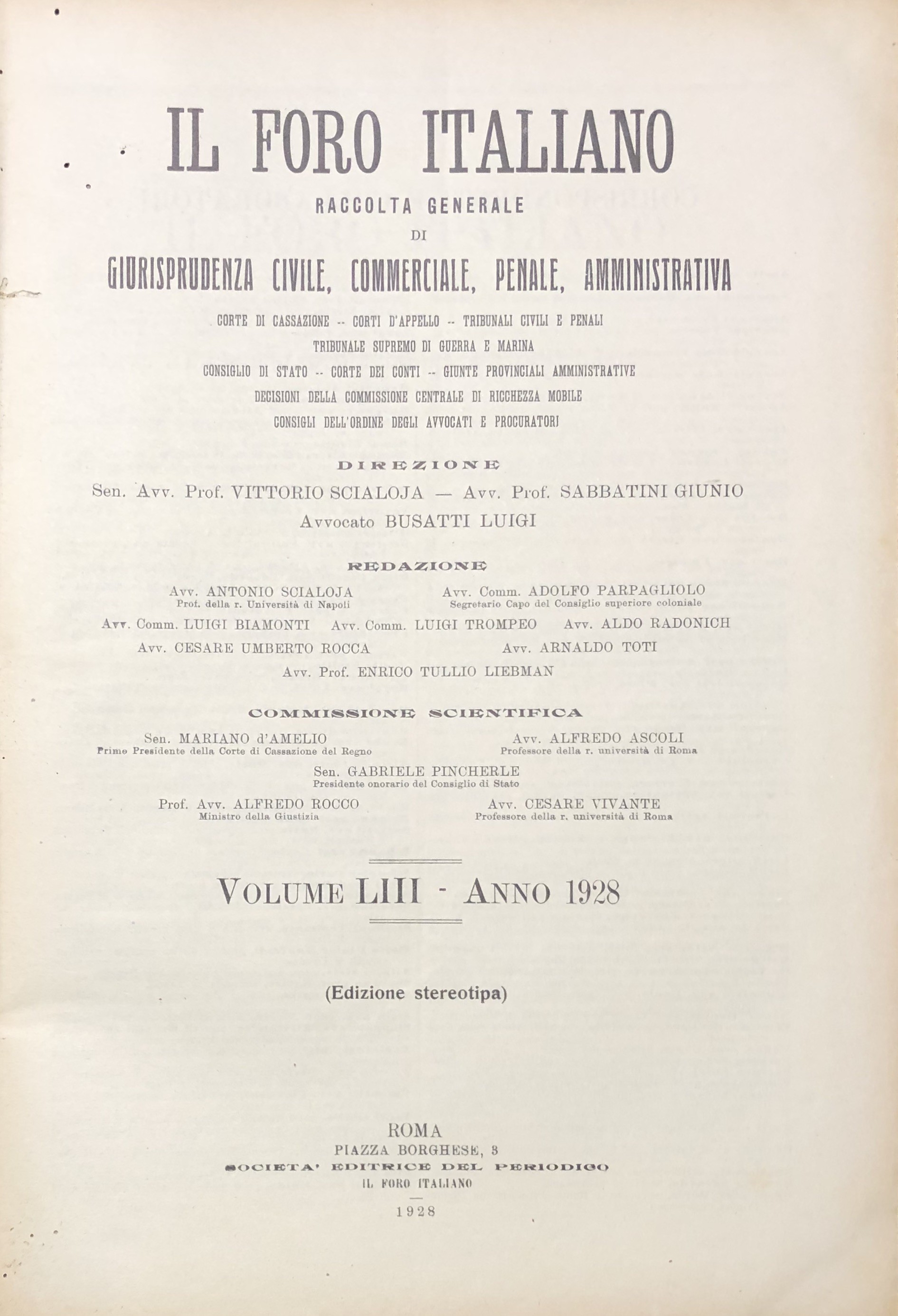 Il Foro Italiano. Annata 1928