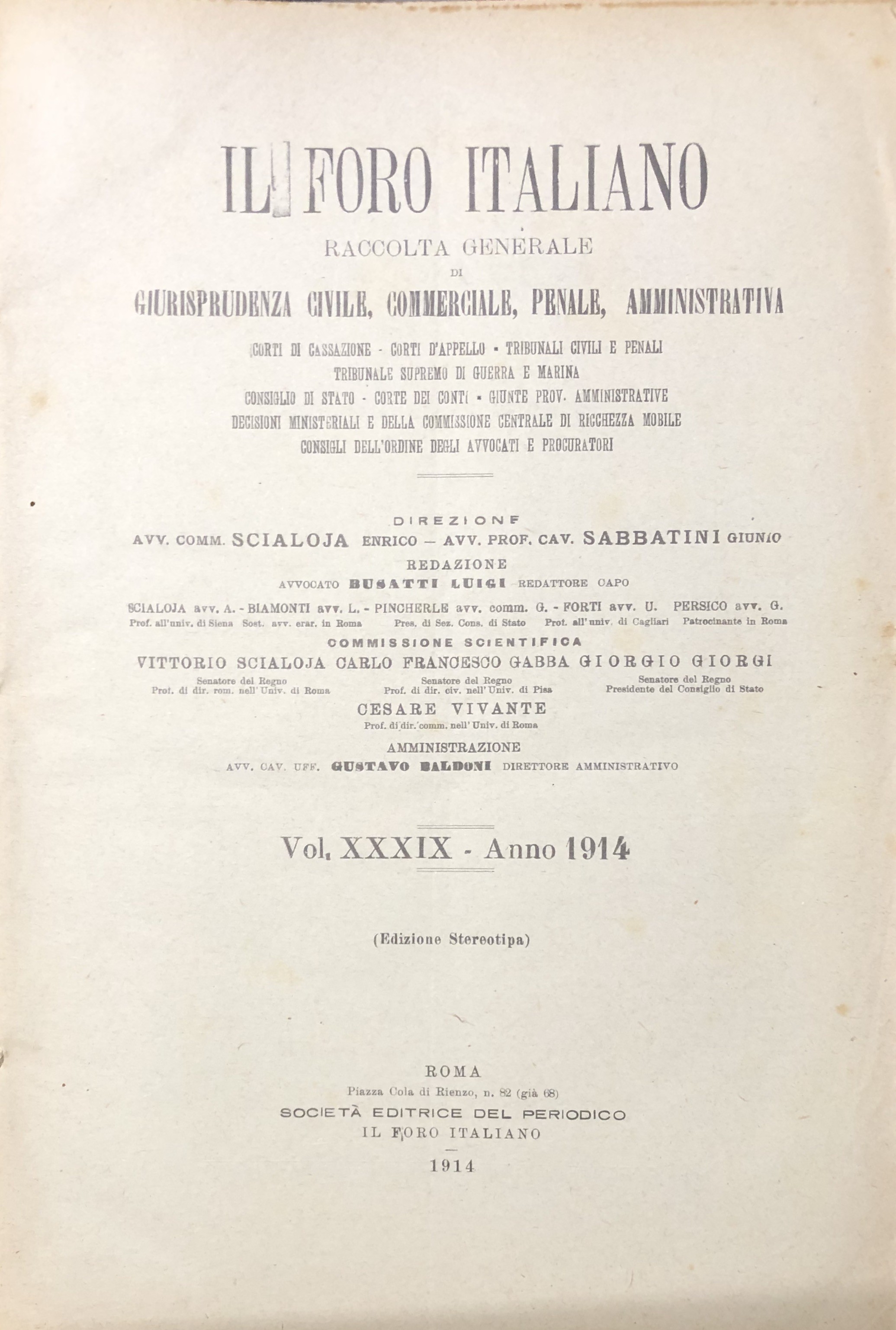 Il Foro Italiano. Annata 1914