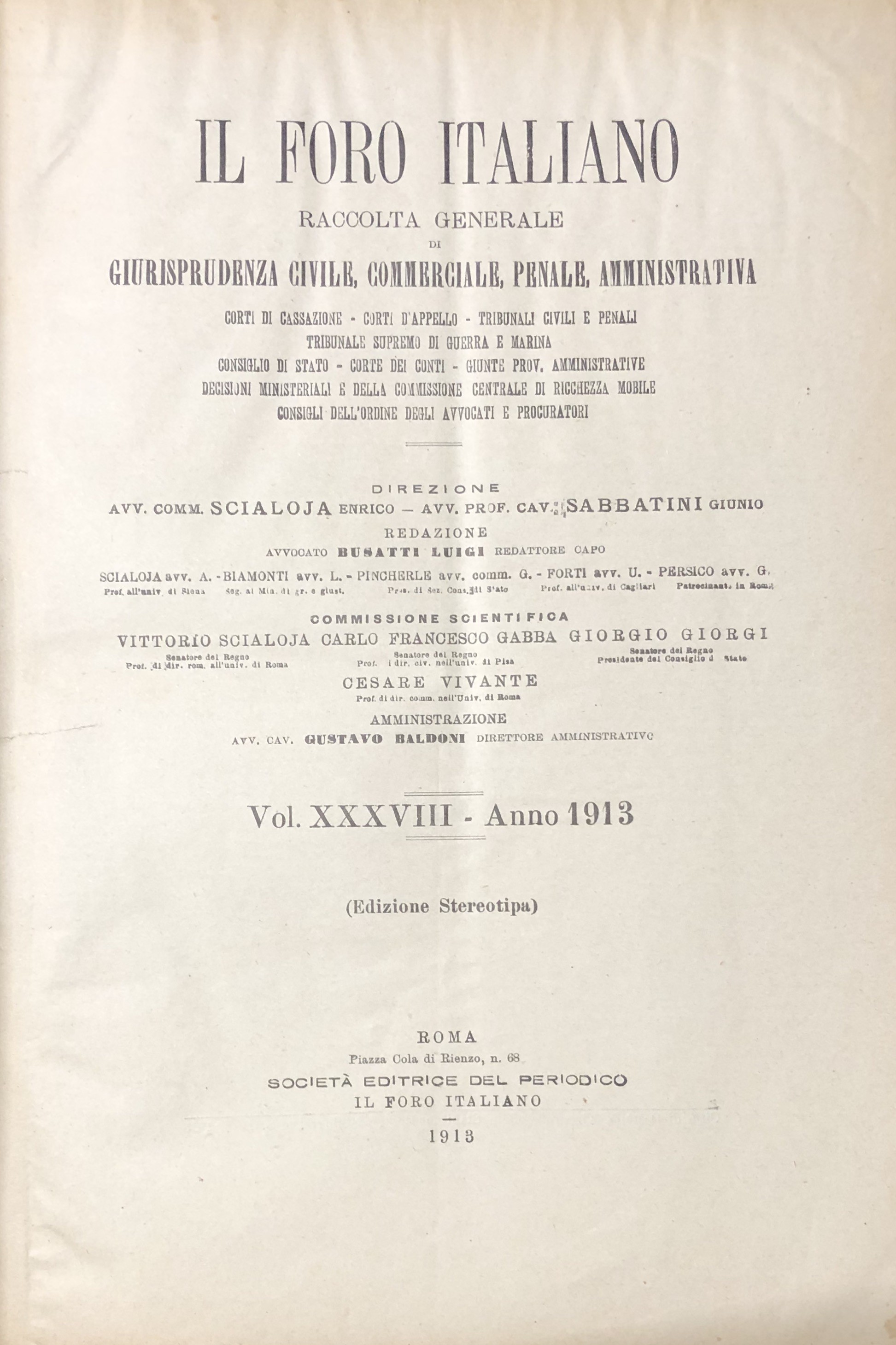 Il Foro Italiano. Annata 1913