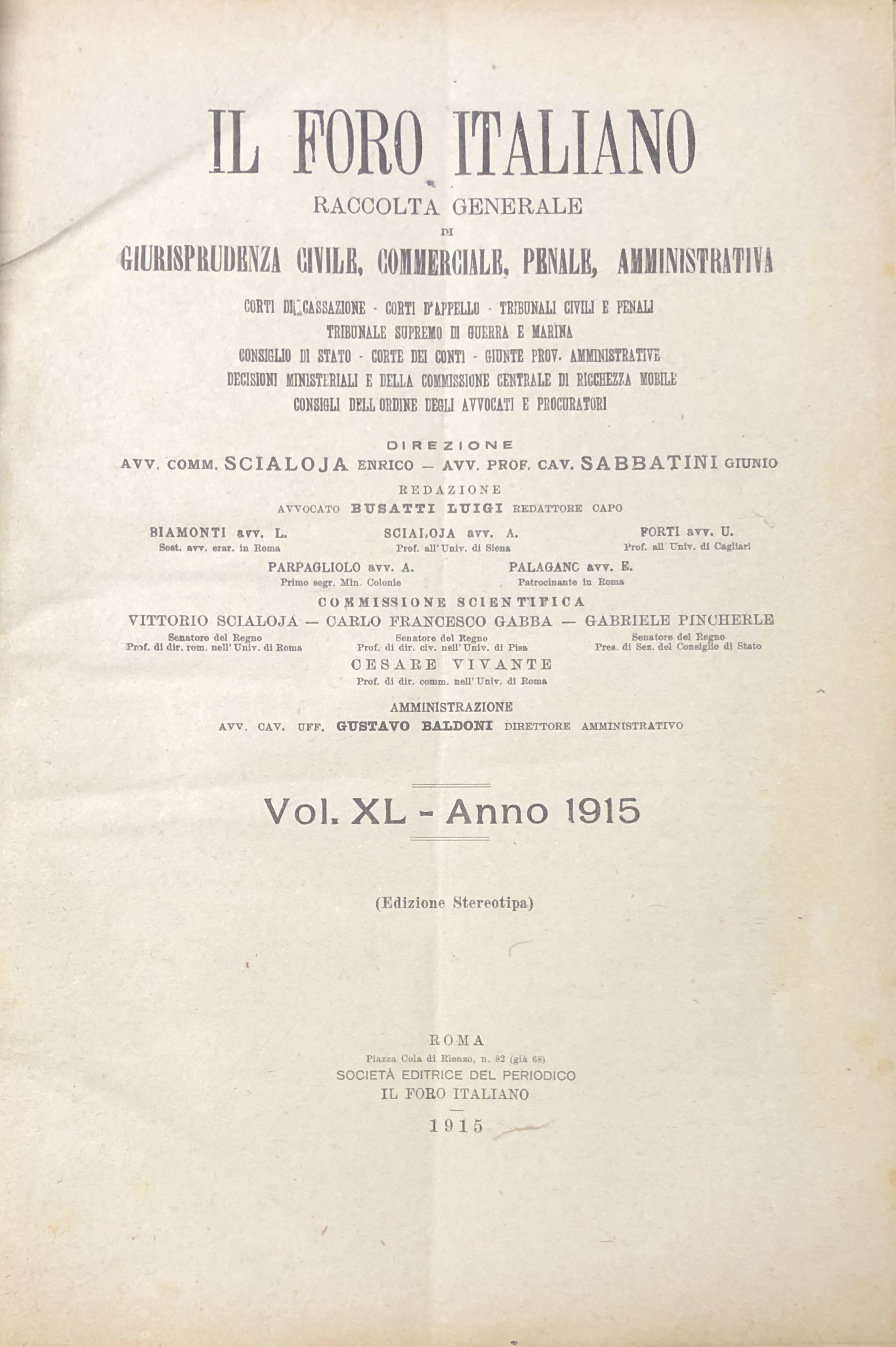 Il Foro Italiano. Annata 1915