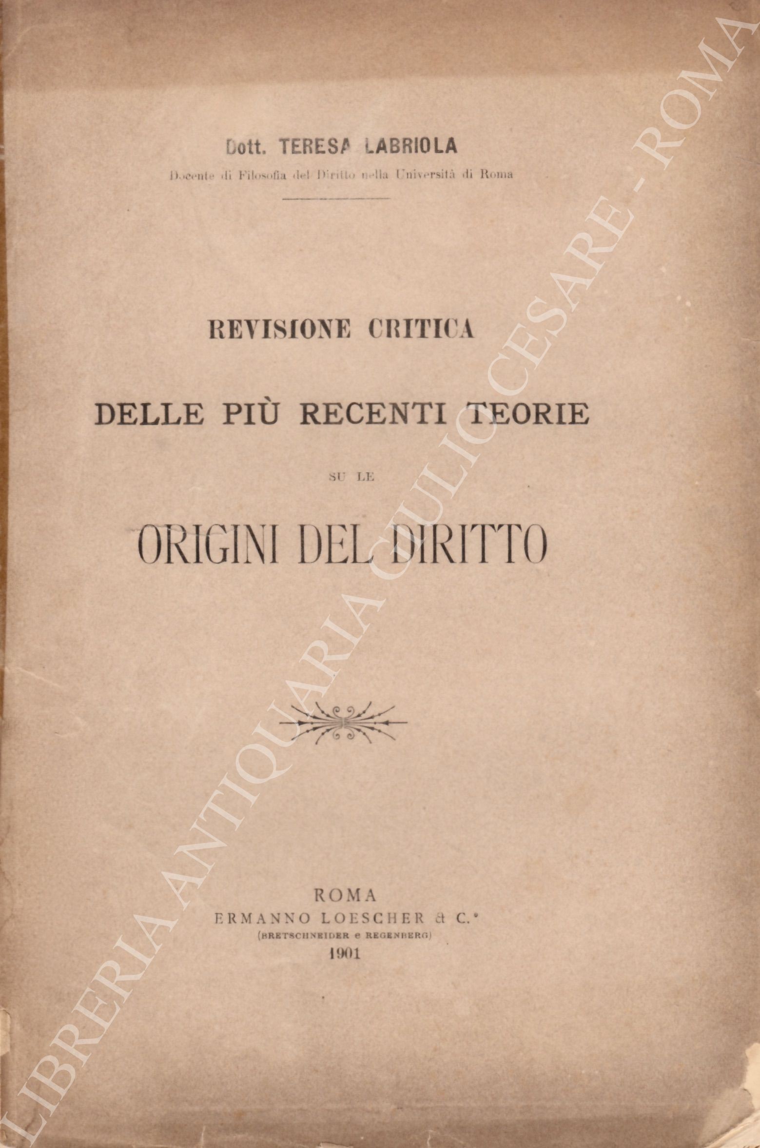 Revisione critica delle più recenti teorie
