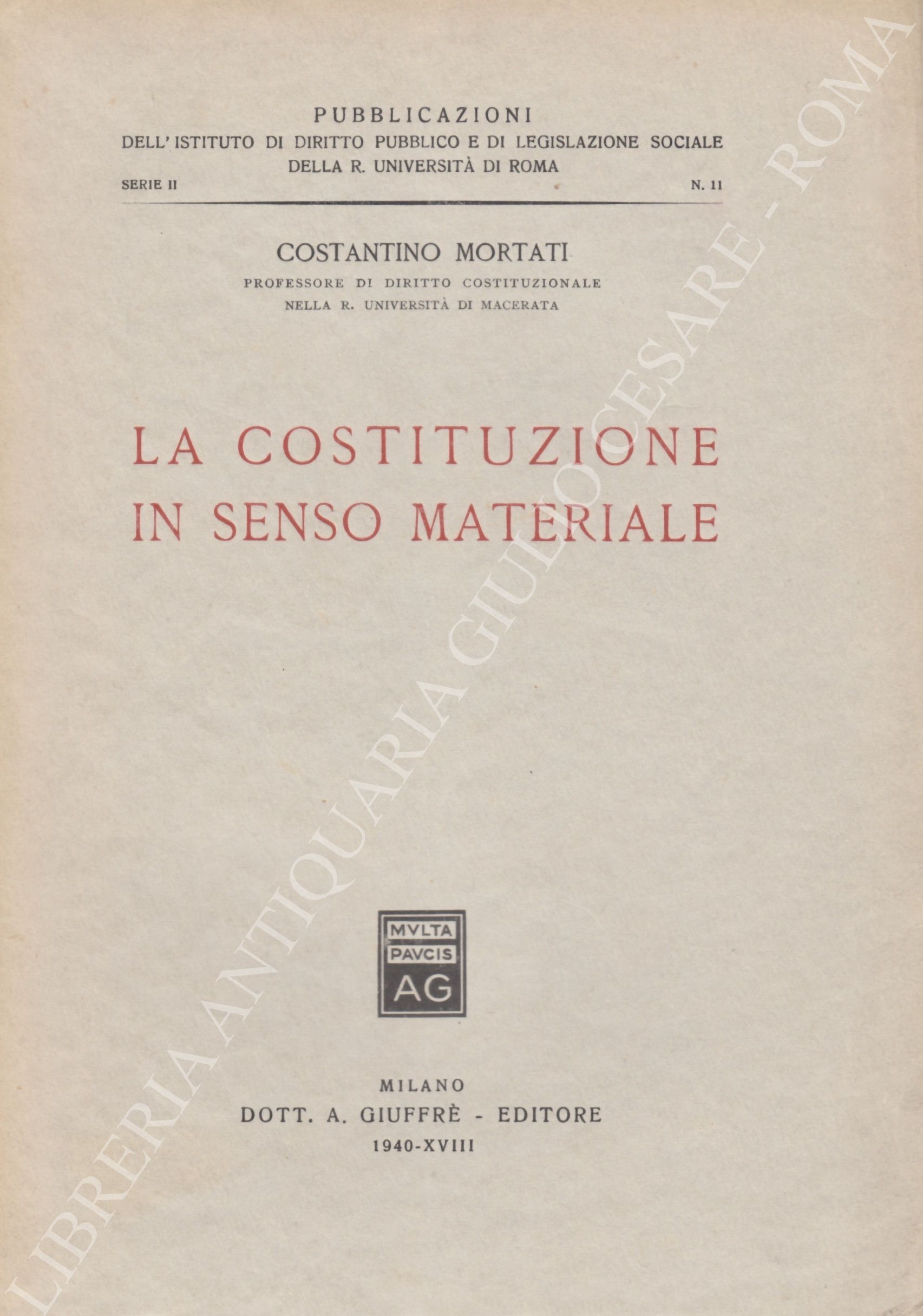 La Costituzione in senso materiale