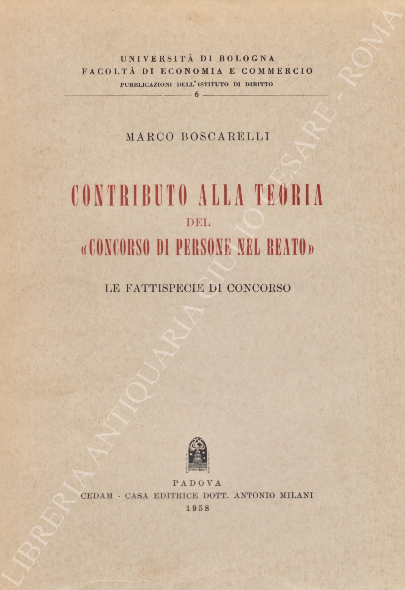 Contributo alla teoria del concorso di persone
