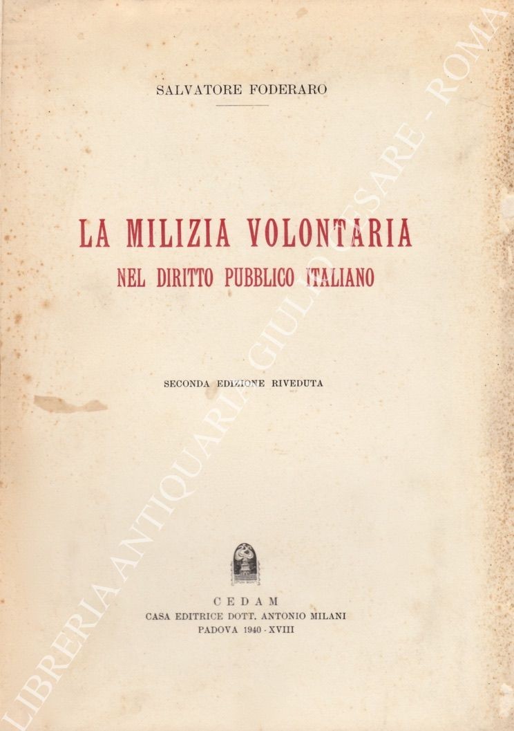 La milizia volontaria nel diritto pubblico italiano