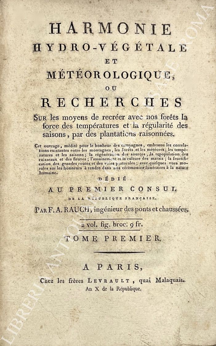 Harmonie hydro-vegetale et meteorologique ou recherches