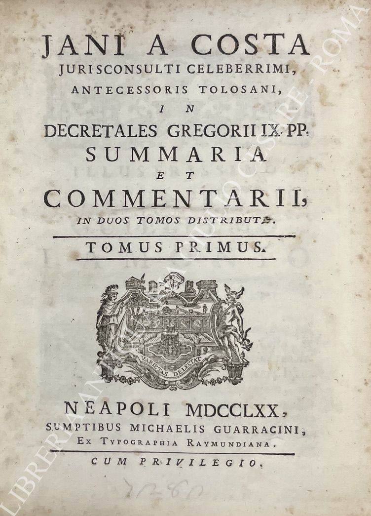 Jani a Costa jurisconsulti celeberrimi antecessoris Tolosani