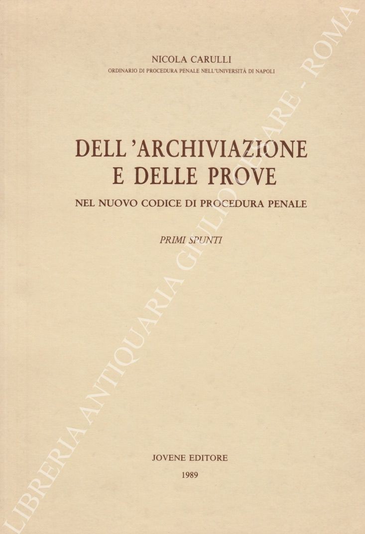 Dell'archiviazione e delle prove
