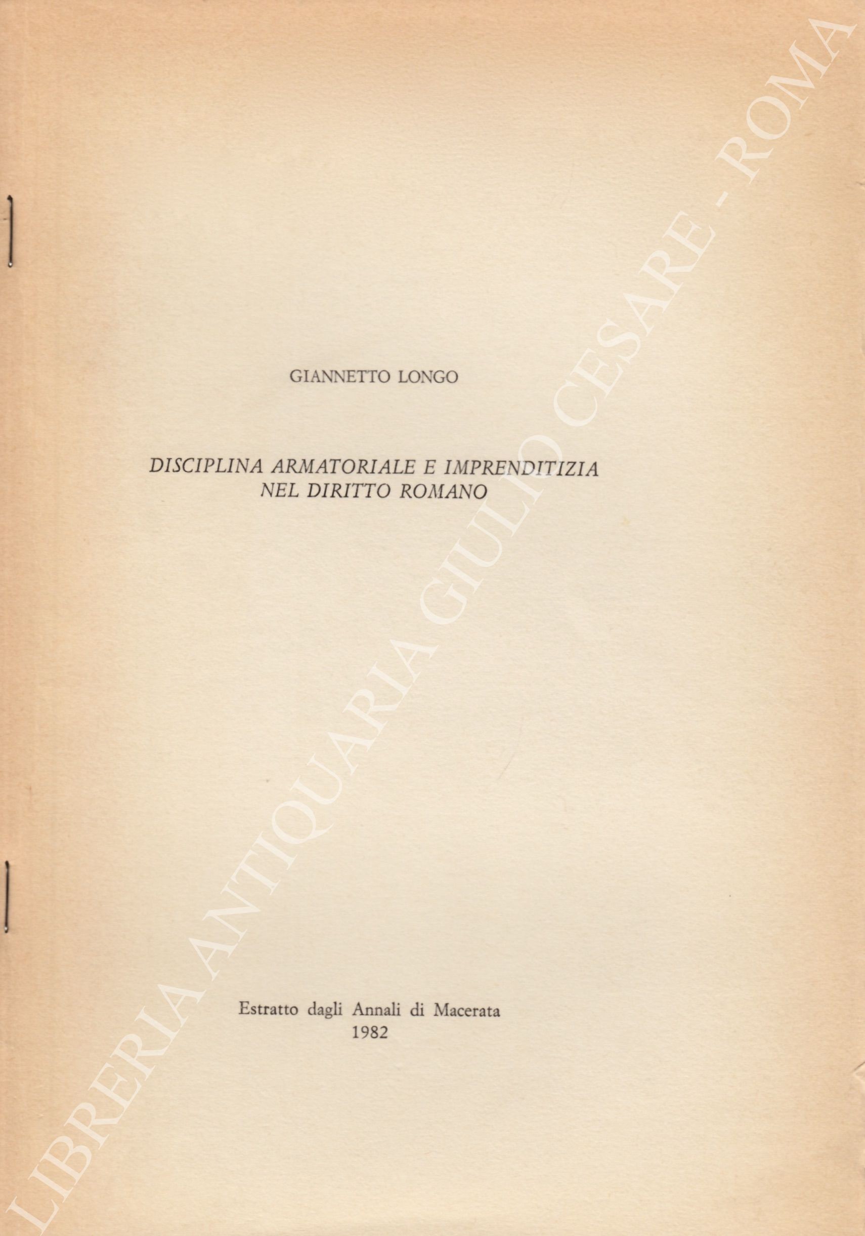 Disciplina armatoriale e imprenditizia nel diritto romano